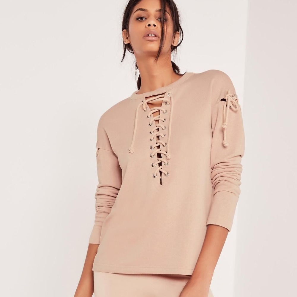 ⭐️Missguided Extreme Lace Up Sweatshirt
